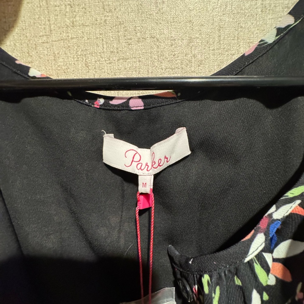 Parker Black and Pink Floral Blouse - Picture 2 of 3